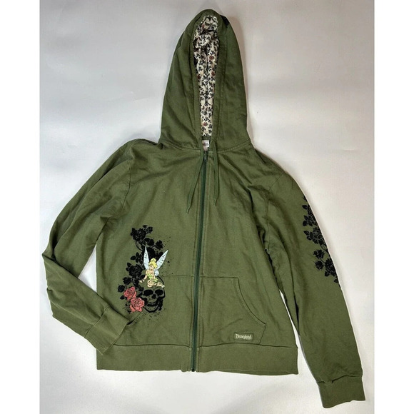 Vintage Disneyland Resort Jacket Womens 2XL Y2K Tinkerbell Fairy Skull Full Zip - Picture 1 of 7